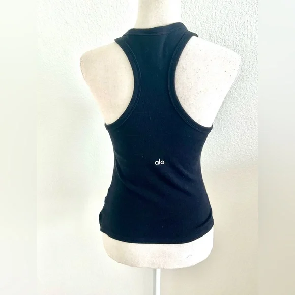 ALO Yoga Black Ribbed Tank Top - Picture 4 of 5